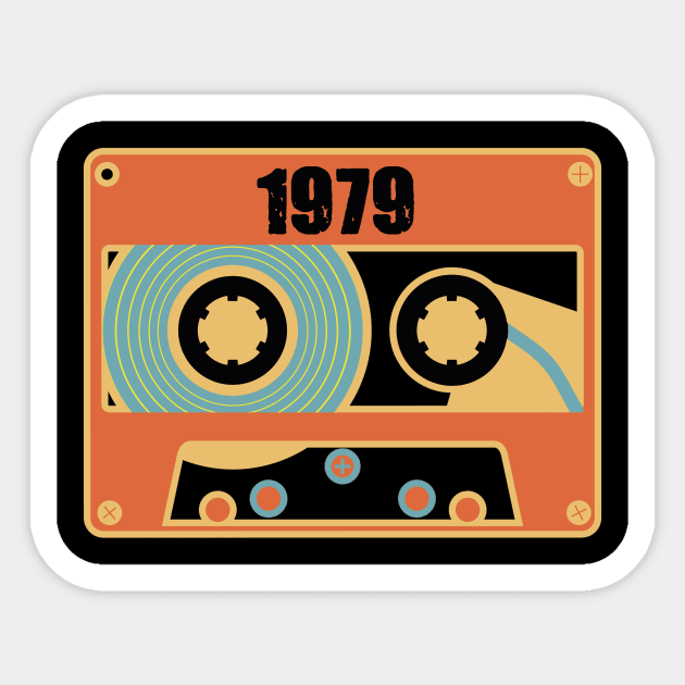 Vintage Retro 1979 Birthday Retro Gift Original Parts Vintage Men Women Sticker by dconciente